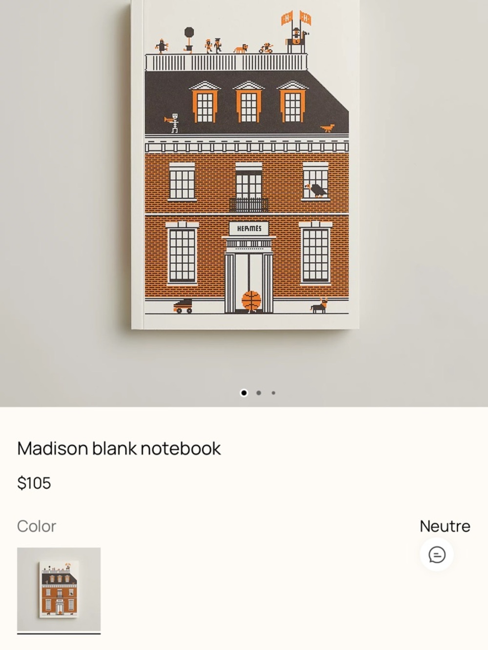 Hermes Madison Building Notebook - Orange, Black & Cream